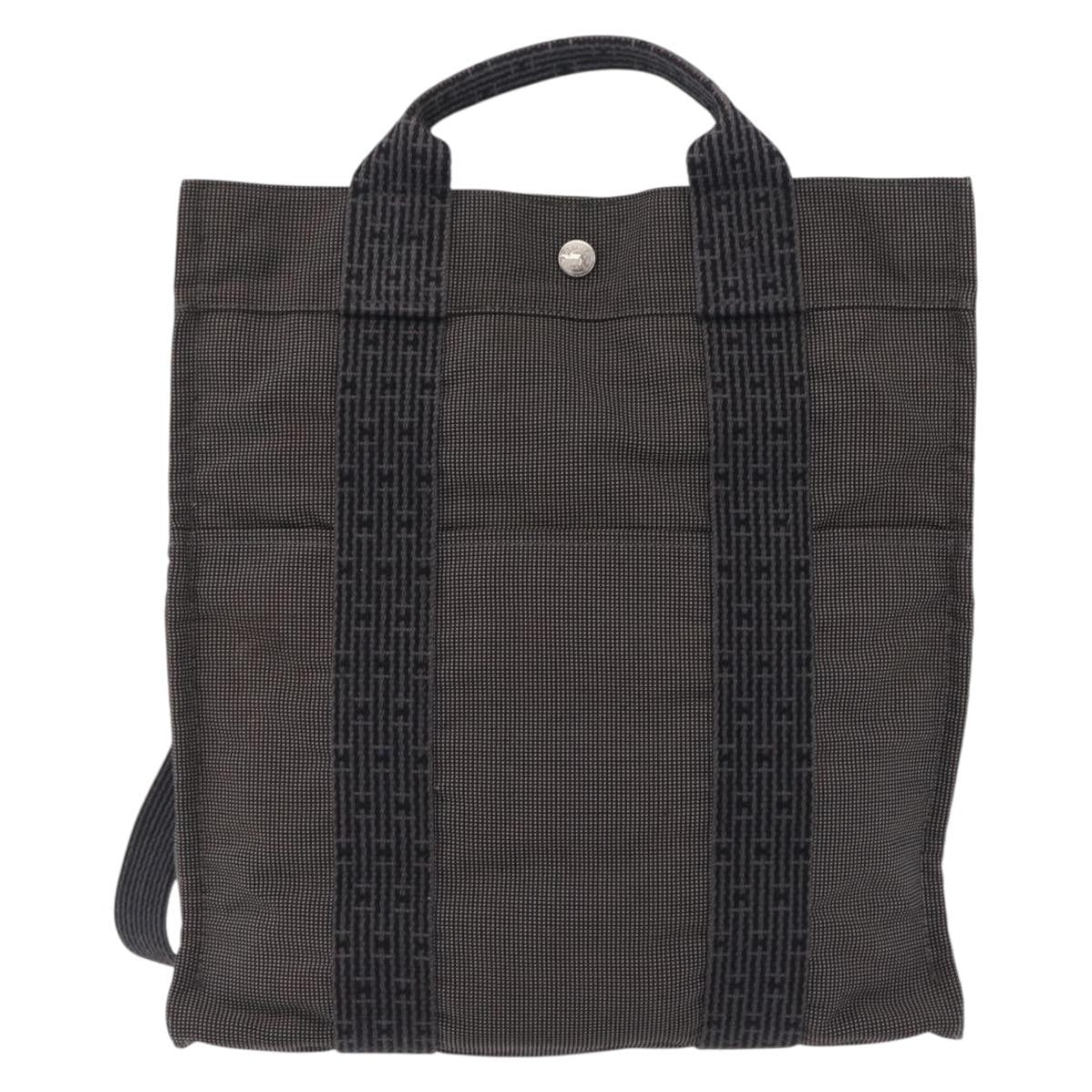 Hermes Herline Canvas Gray Canvas Backpack Bag (Pre-Owned)