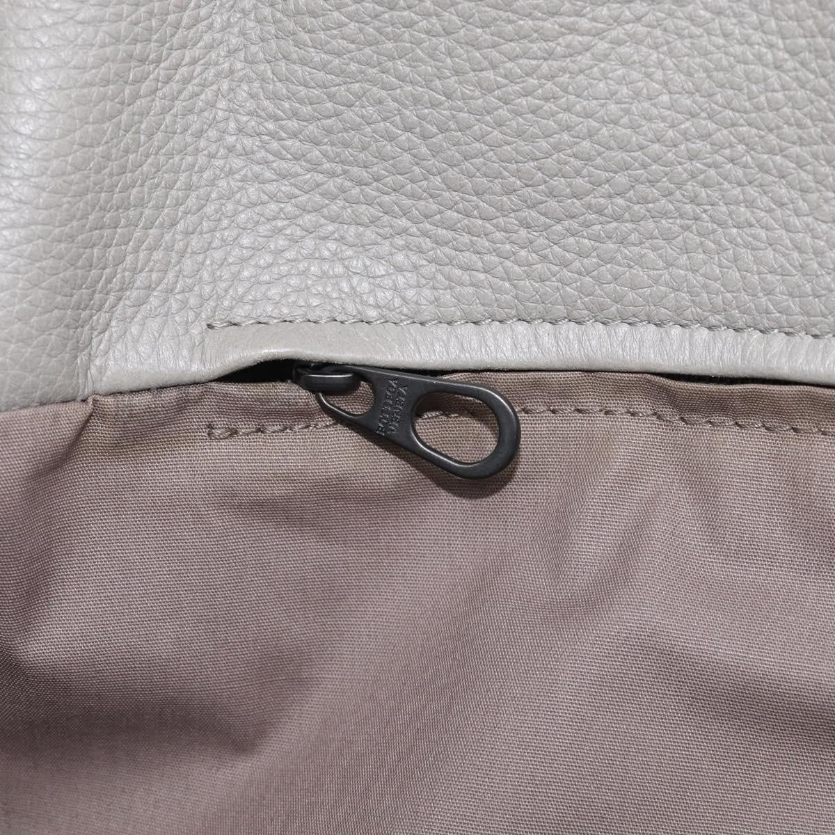 Bottega Veneta Side Snap Leather And Intrecciato Nappa Gray Leather Tote Bag Bag (Pre-Owned)