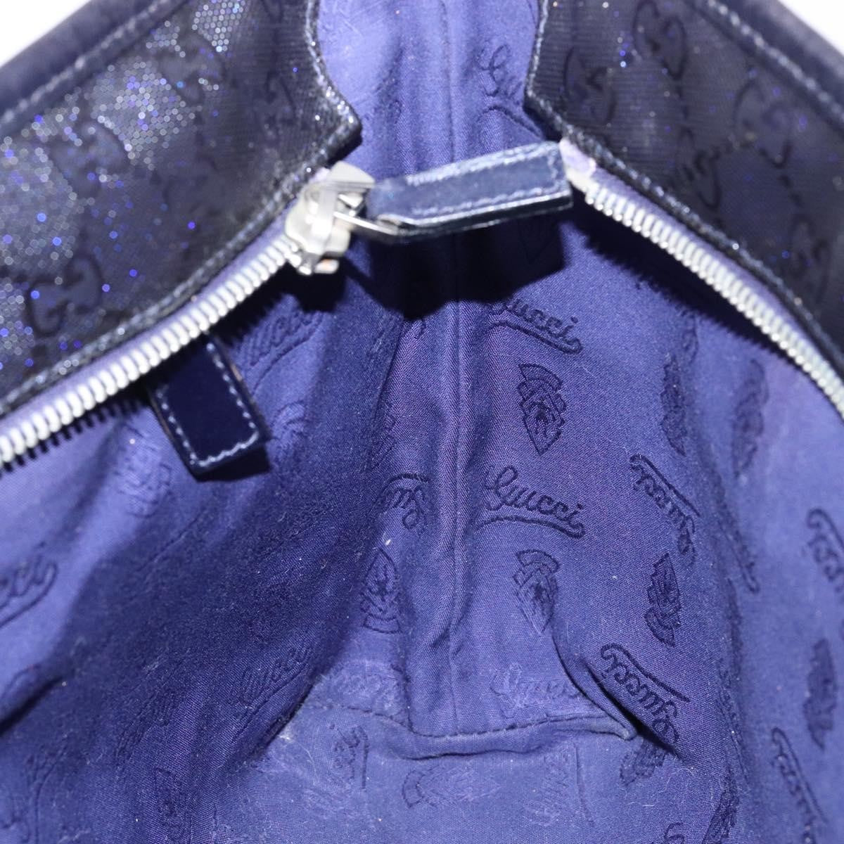 Gucci Plus Tote Gg Imprime Navy Canvas Tote Bag Bag (Pre-Owned)