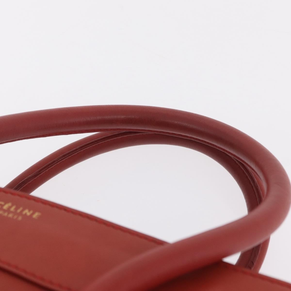 Celine Luggage Suede Red Leather Handbag (Pre-Owned)