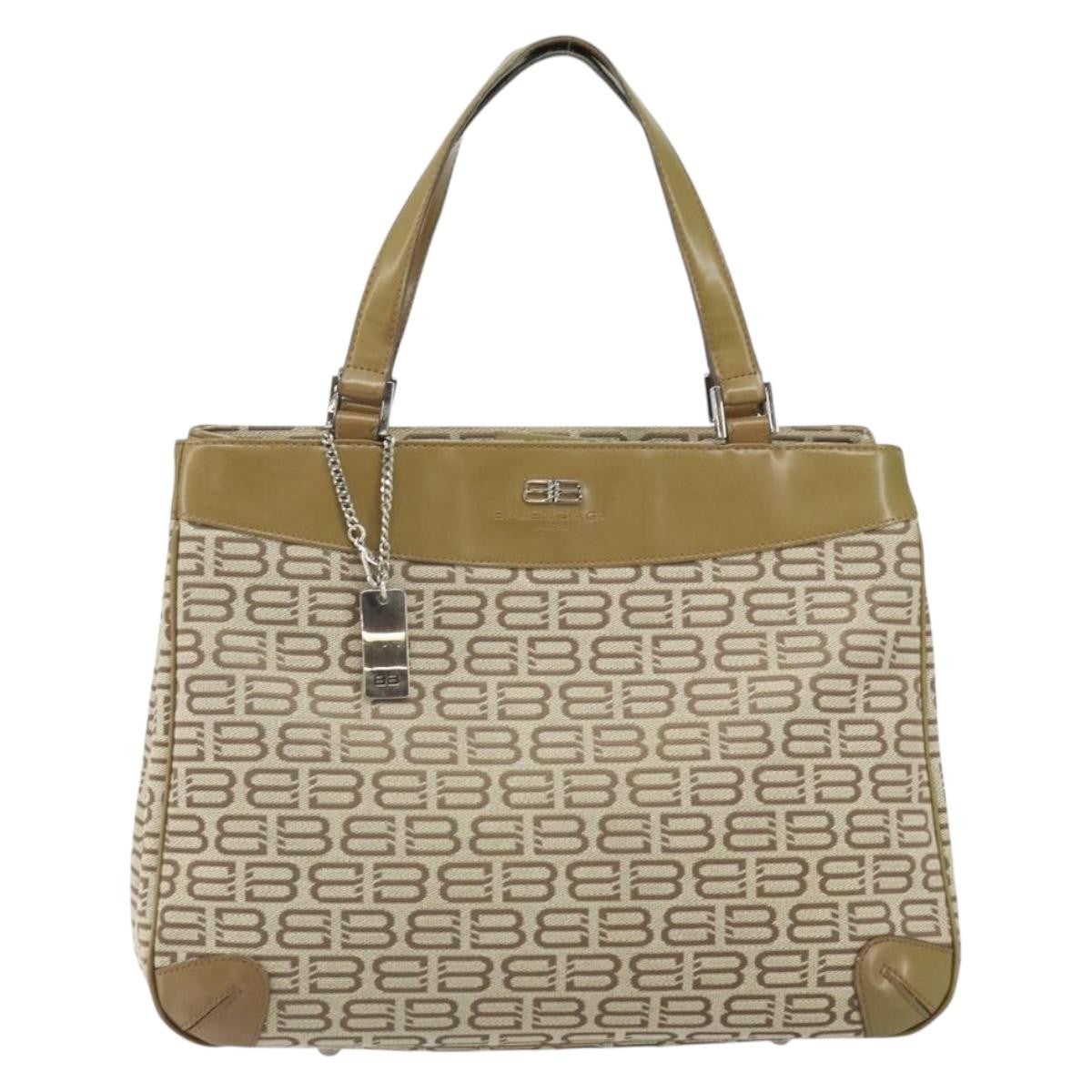 Balenciaga Vintage Canvas Beige Canvas Handbag (Pre-Owned)