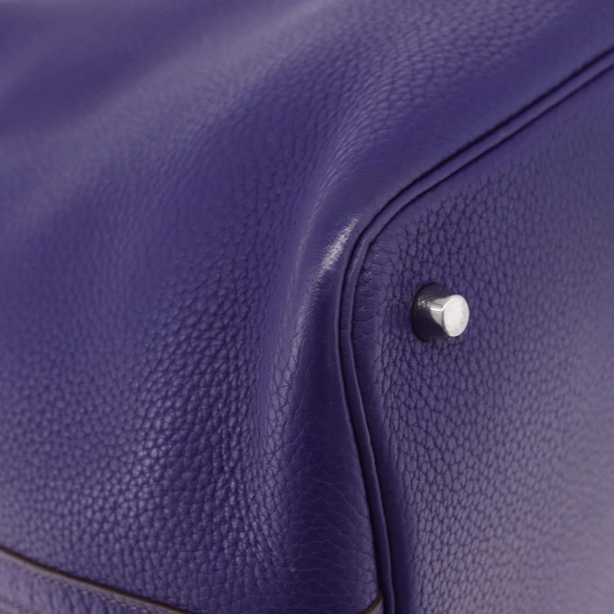 Hermes Picotin Lock Clemence Purple Leather Handbag (Pre-Owned)