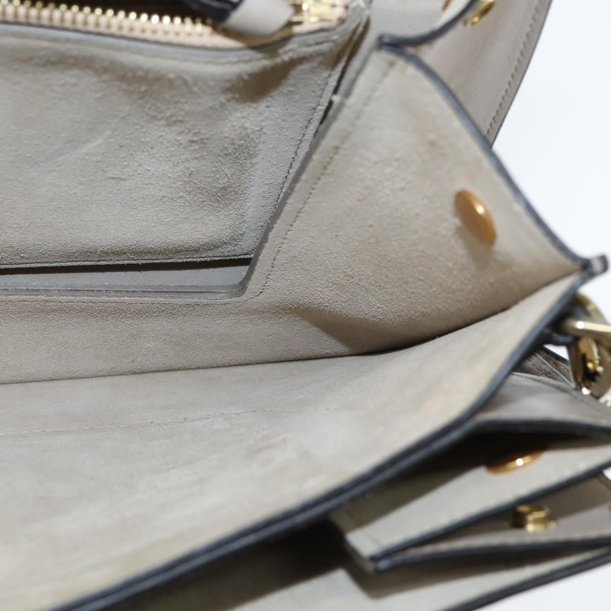 Chloe Faye Leather And Suede Gray Leather Shoulder Bag Bag (Pre-Owned)