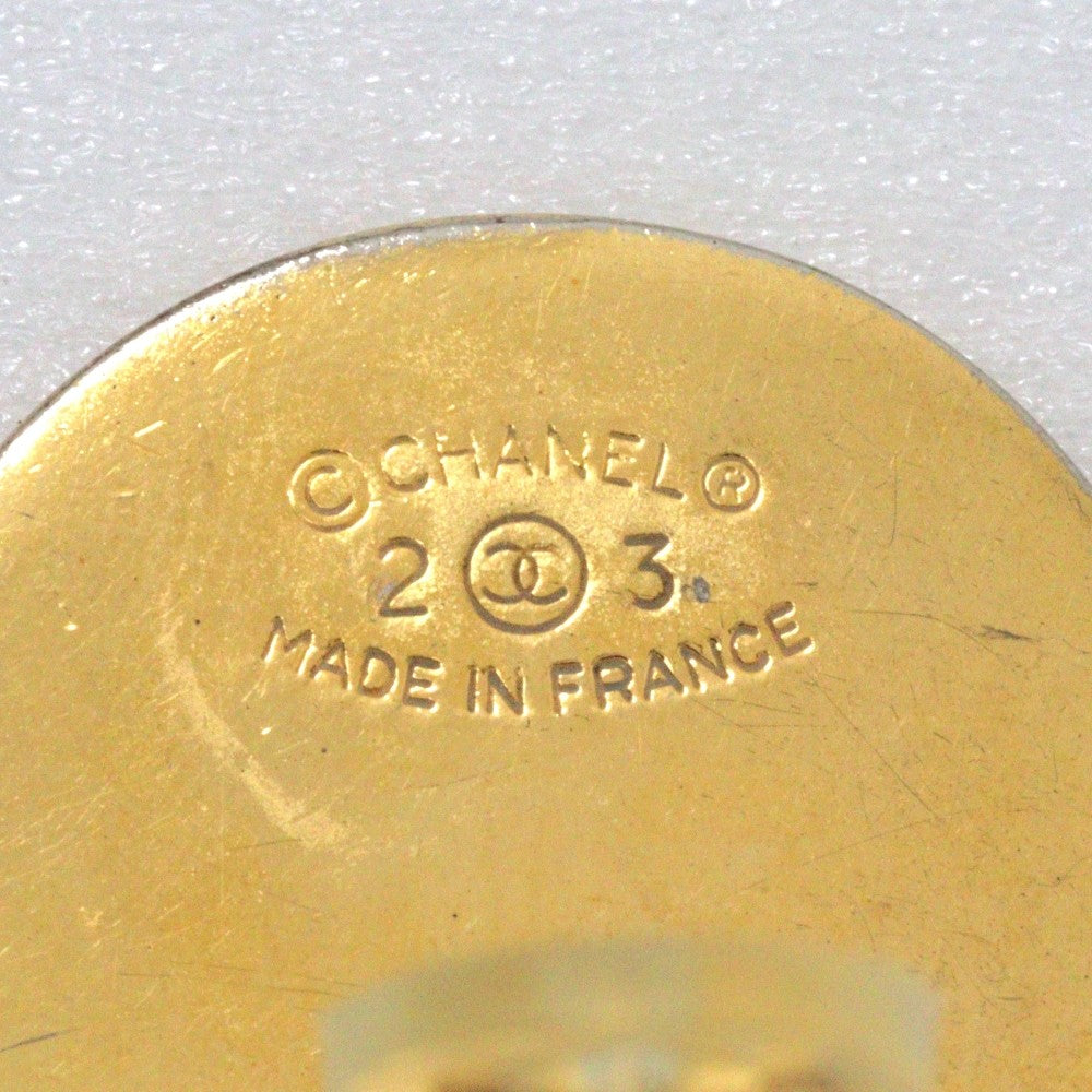 Chanel 31 Rue Cambon Flap Bag Clip-On Metal Gold Gold_Plated Earrings Jewelry (Pre-Owned)