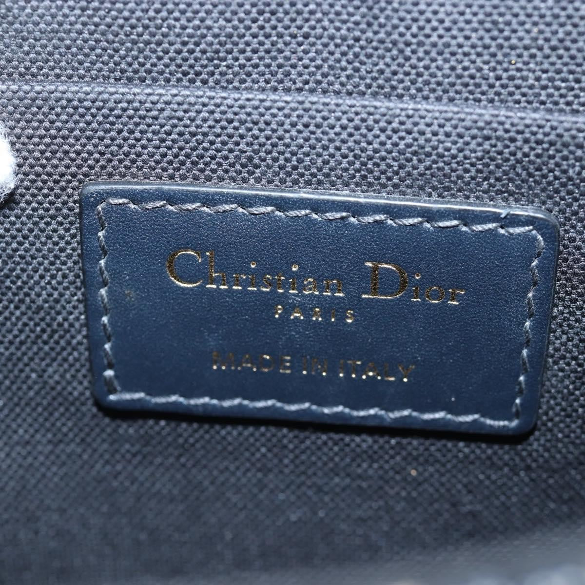 Christian Dior 30 Montaigne Box Oblique Canvas Navy Canvas Handbag (Pre-Owned)