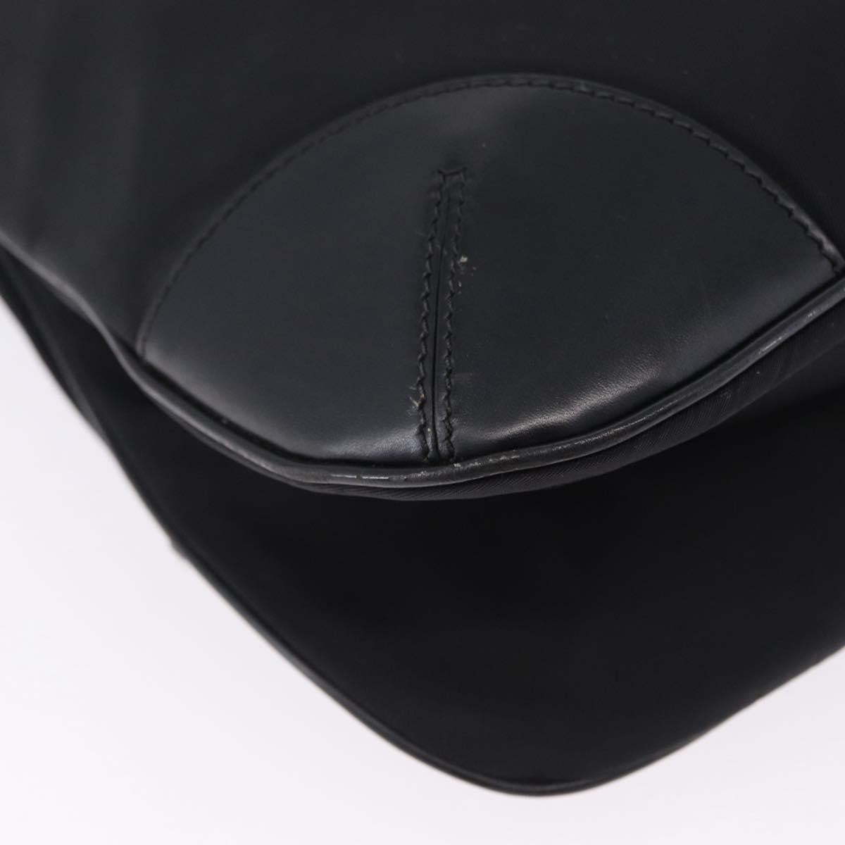 Prada Zip Messenger Tessuto With Leather Black Nylon Handbag (Pre-Owned)
