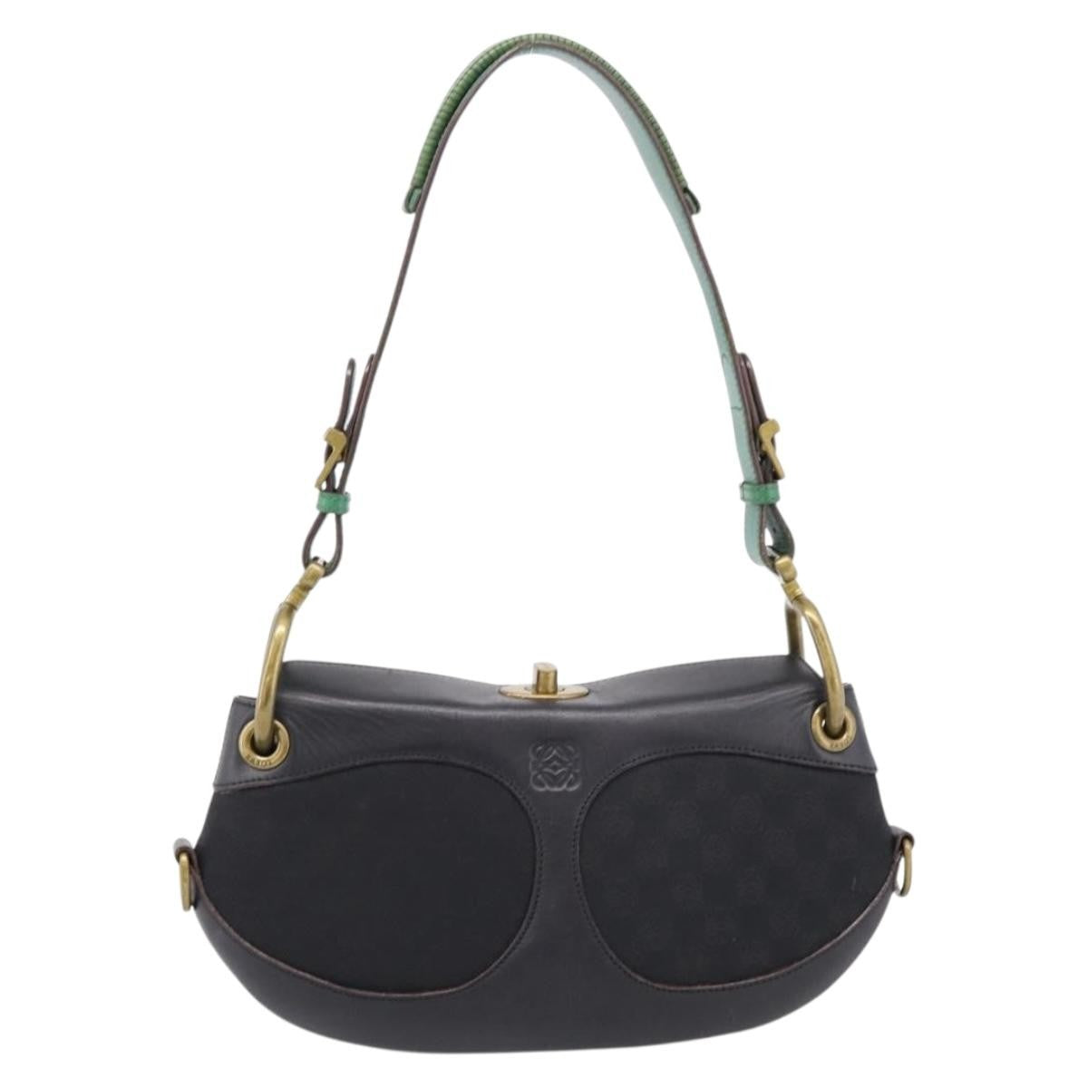 Loewe Vintage Leather Black Leather Shoulder Bag Bag (Pre-Owned)