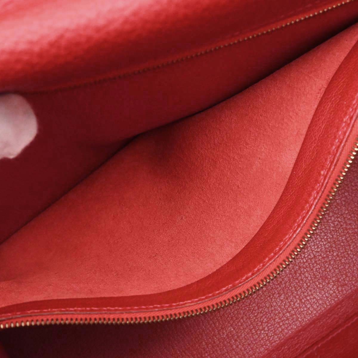 Hermes Kelly Red Togo With Gold Hardware Red Leather Handbag (Pre-Owned)