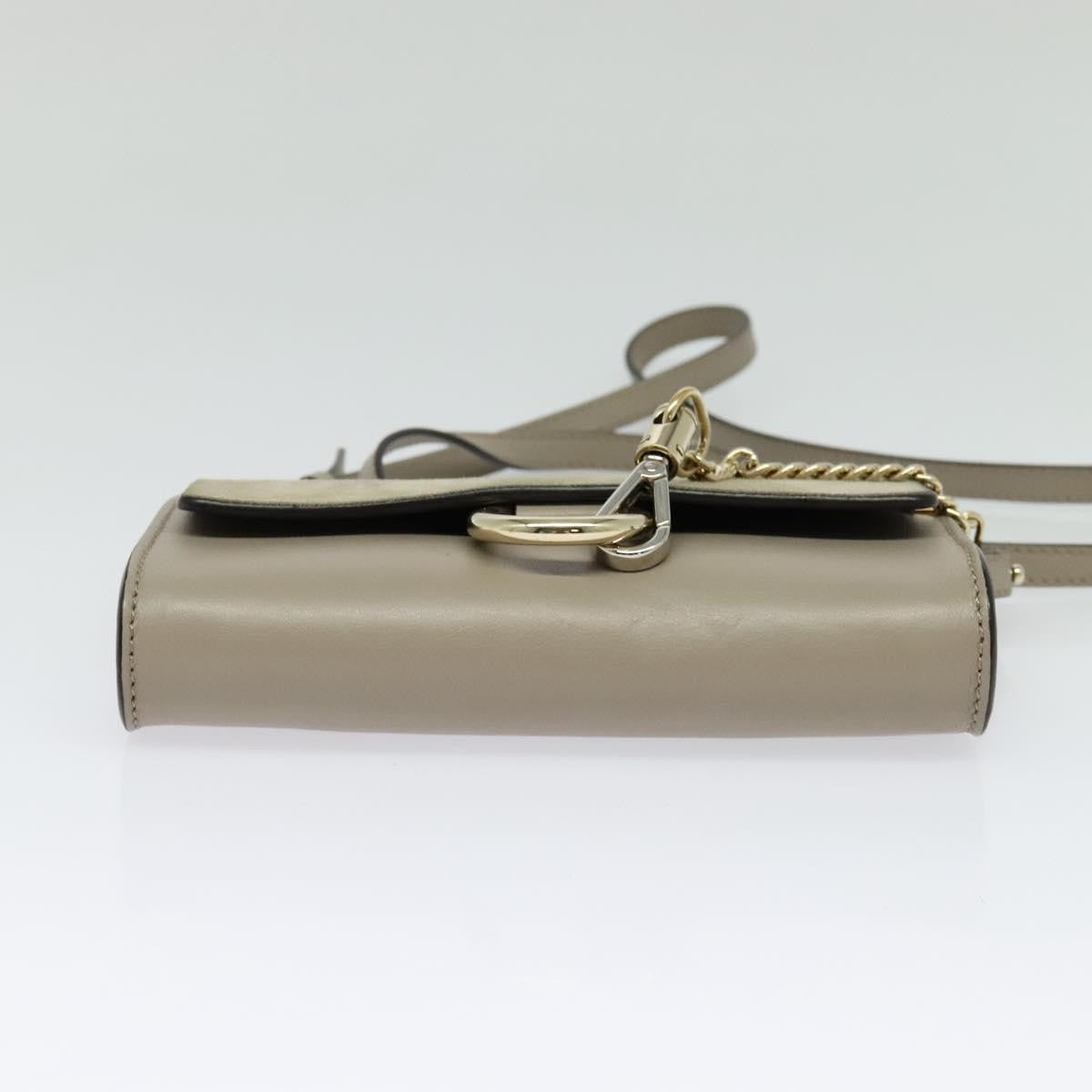 Chloe Faye Leather And Suede Beige Leather Shoulder Bag Bag (Pre-Owned)