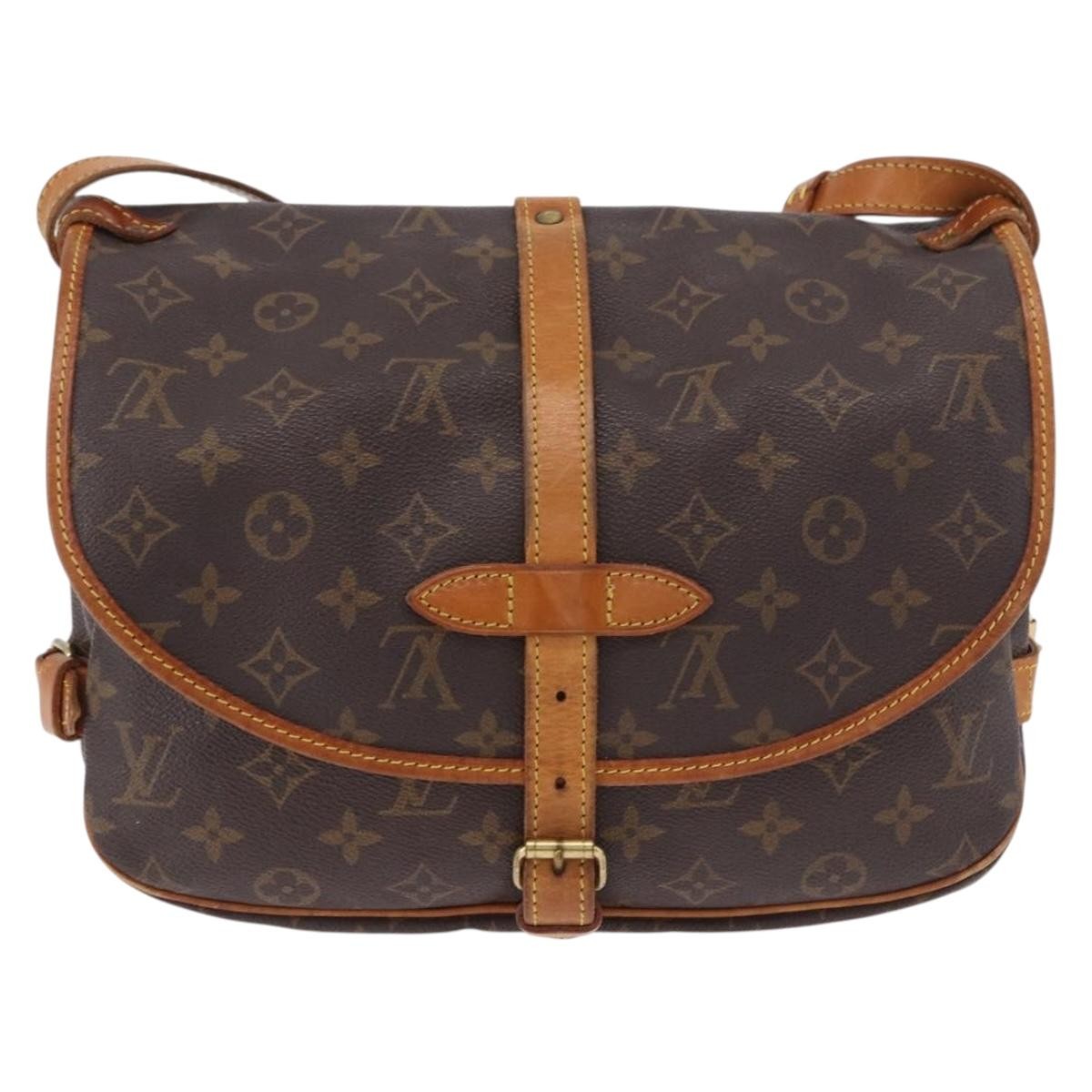 Louis Vuitton Saumur Monogram Canvas Brown Canvas Shoulder Bag Bag (Pre-Owned)