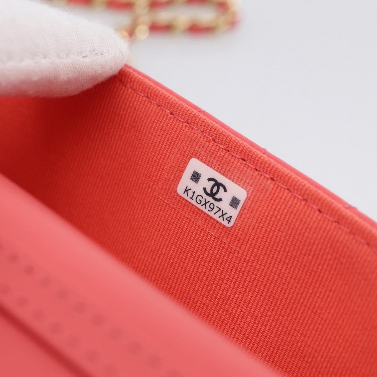 Chanel Textured Cc Wallet On Chain Quilted Lambskin Pink Leather Crossbody Bag Bag (Pre-Owned)