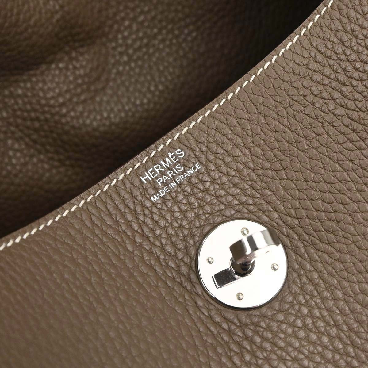 Hermes Lindy Clémence Gray Leather Shoulder Bag Bag (Pre-Owned)