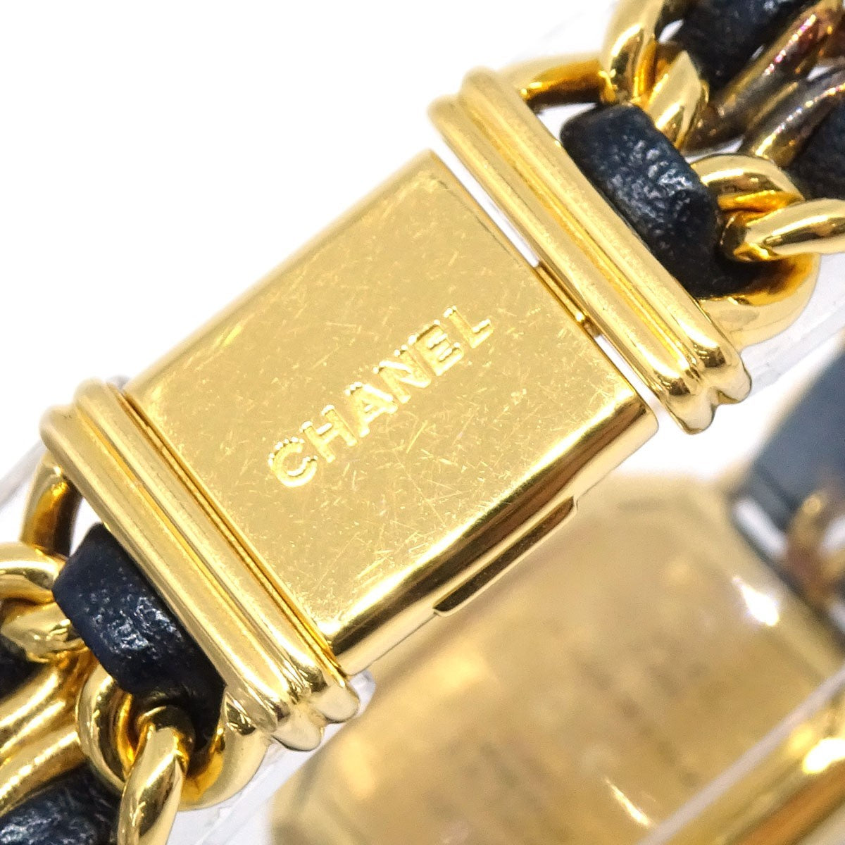Chanel Premiere Rock Quartz Plated Metal And Leather Watch (Pre-Owned)