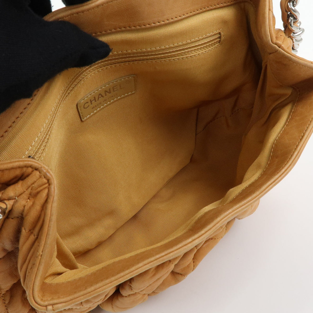 Chanel Chain Around Flap Quilted Leather Brown Leather Handbag (Pre-Owned)