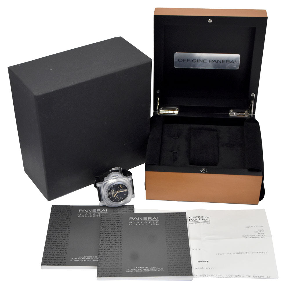 Panerai Luminor 1950 3 Days Manual Stainless Steel And Leather Watch (Pre-Owned)