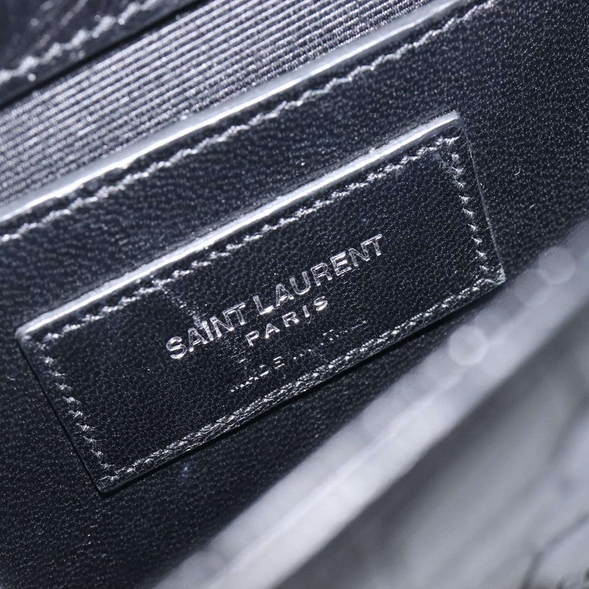 Saint Laurent Classic Monogram Tassel Chain Crocodile Embossed Leather Black Leather Crossbody Bag Bag (Pre-Owned)