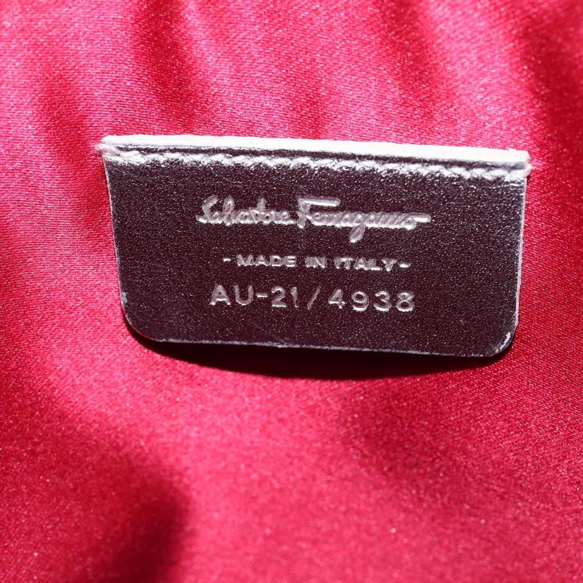 Salvatore Ferragamo Gancini Leather Silver Leather Shoulder Bag Bag (Pre-Owned)