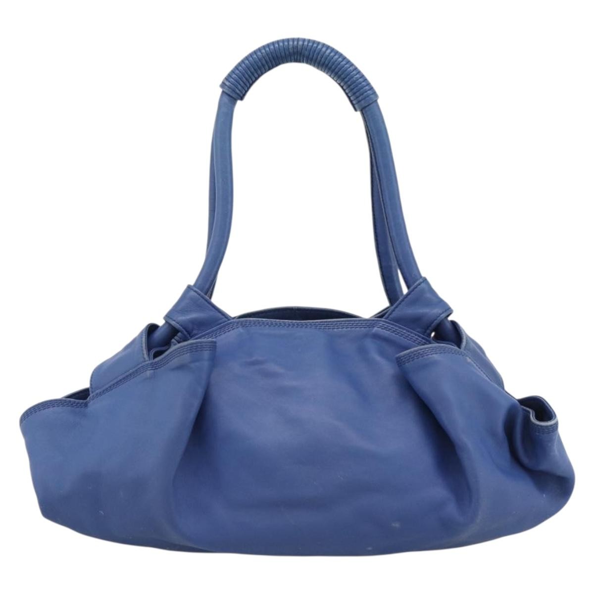 Loewe Anagram Logo Nappa Aire Hand Leather Blue Leather Handbag (Pre-Owned)