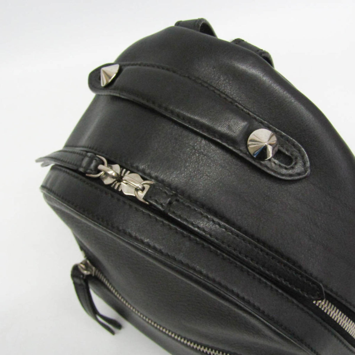 Fendi By The Way Leather With Crystals Black Leather Backpack Bag (Pre-Owned)