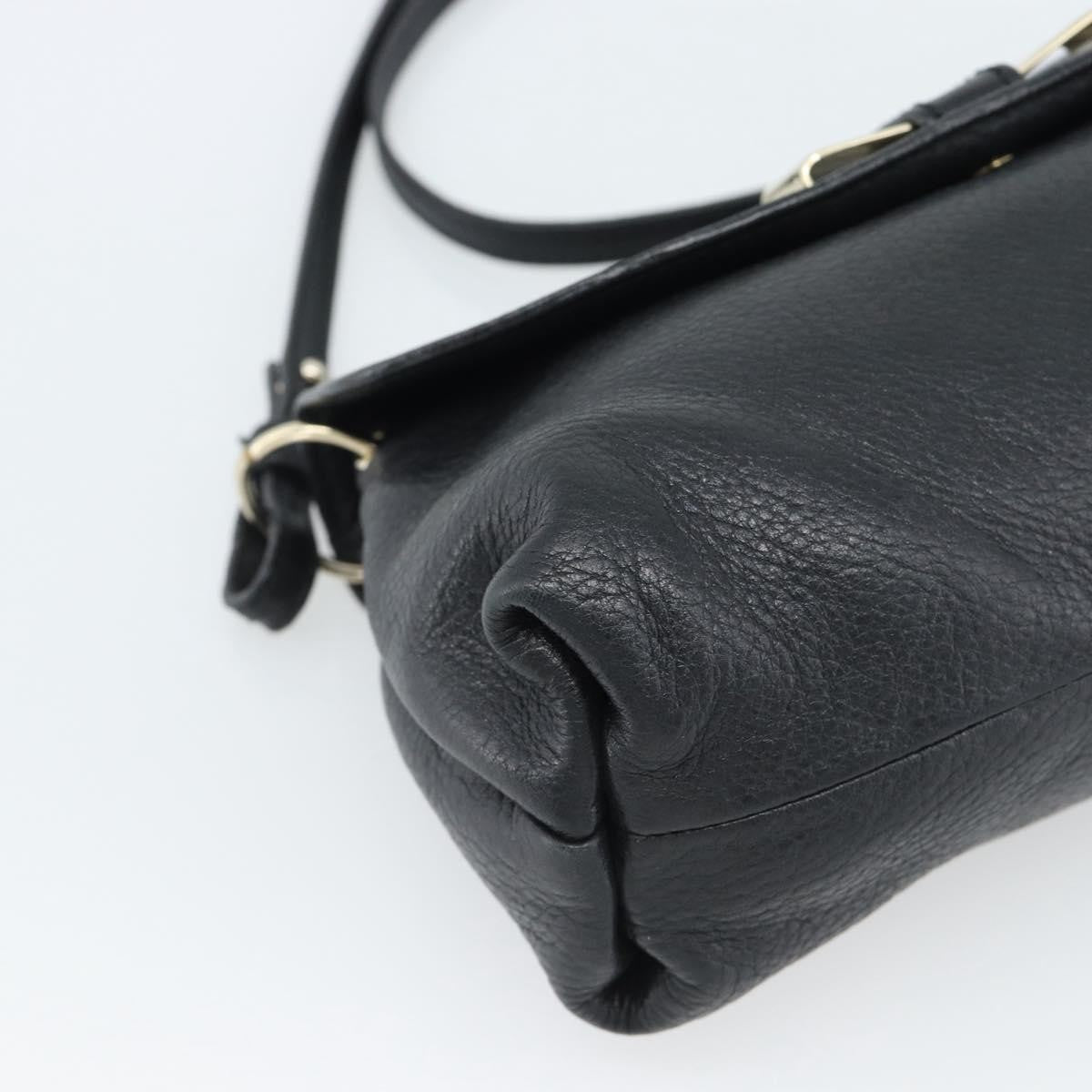 Chloe Lily Leather Black Leather Shoulder Bag Bag (Pre-Owned)