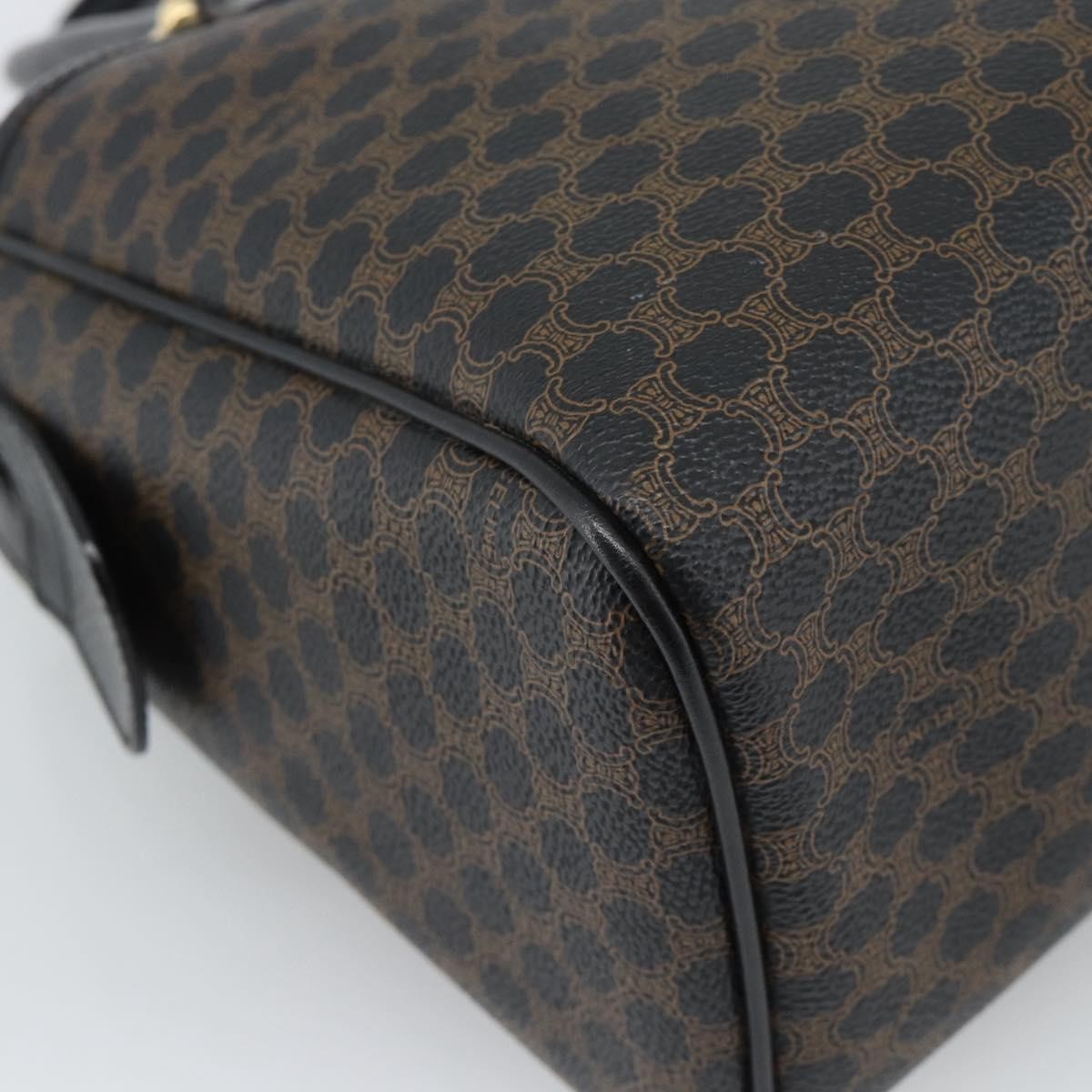 Celine Vintage Boston Macadam Coated Canvas Black Canvas Handbag (Pre-Owned)