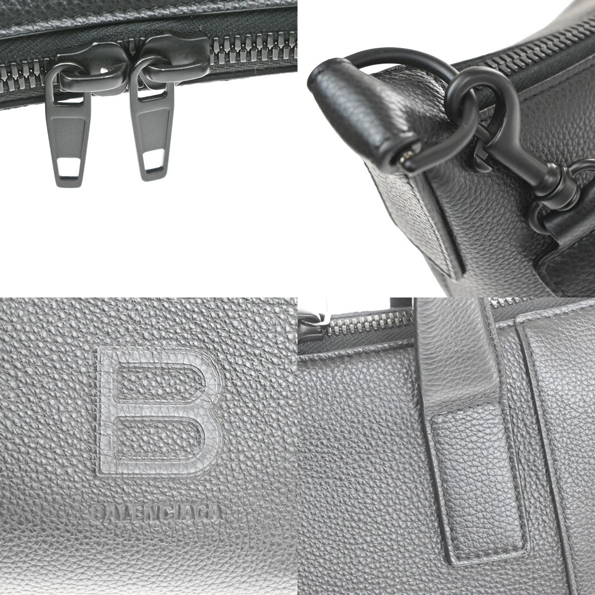 Balenciaga Hourglass Carryall Leather Black Leather Handbag (Pre-Owned)