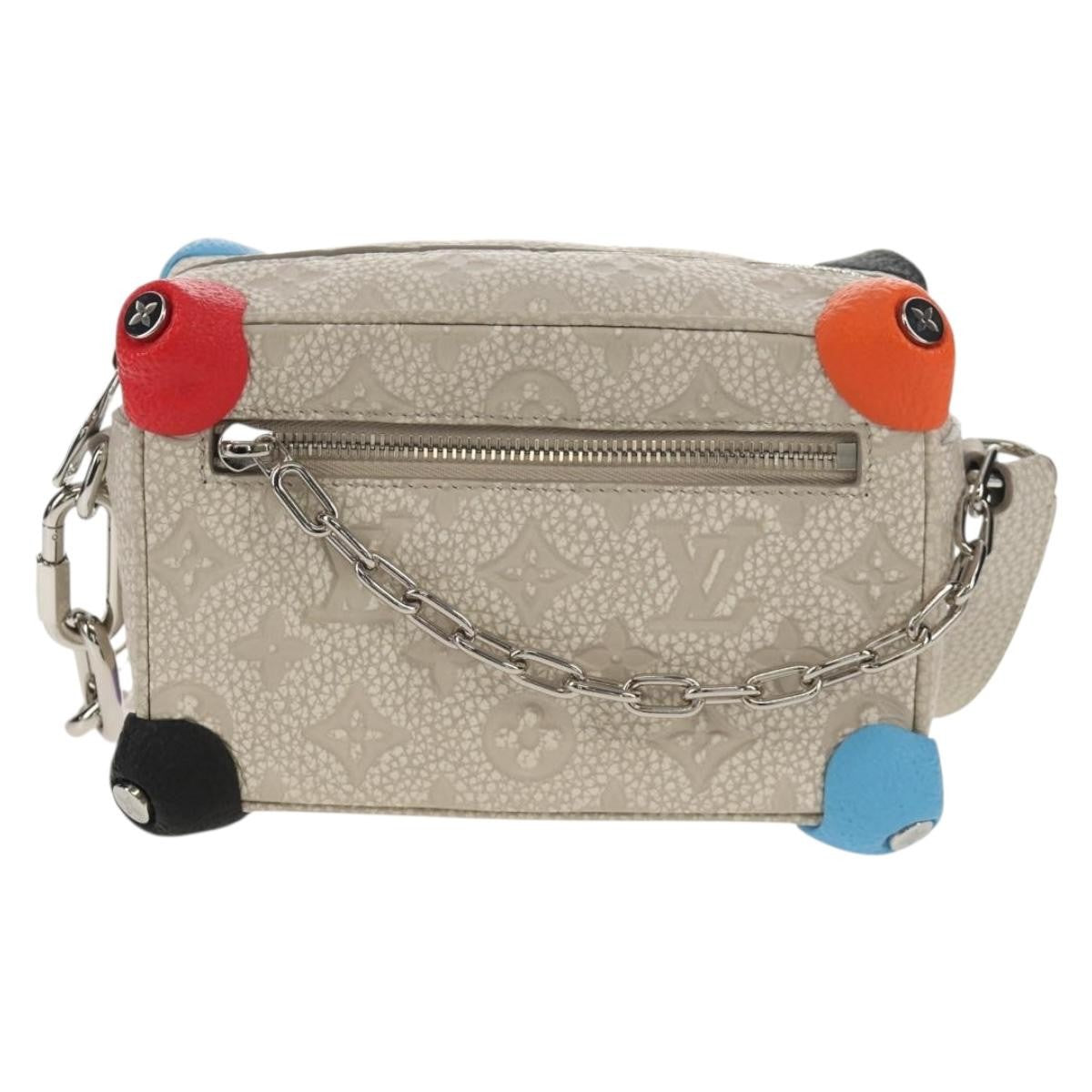 Louis Vuitton Soft Trunk Monogram Taurillon Leather Gray Canvas Shoulder Bag Bag (Pre-Owned)