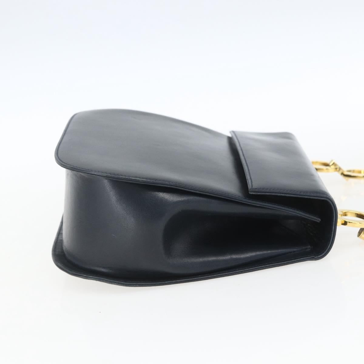 Salvatore Ferragamo Gancini Leather Navy Leather Shoulder Bag Bag (Pre-Owned)