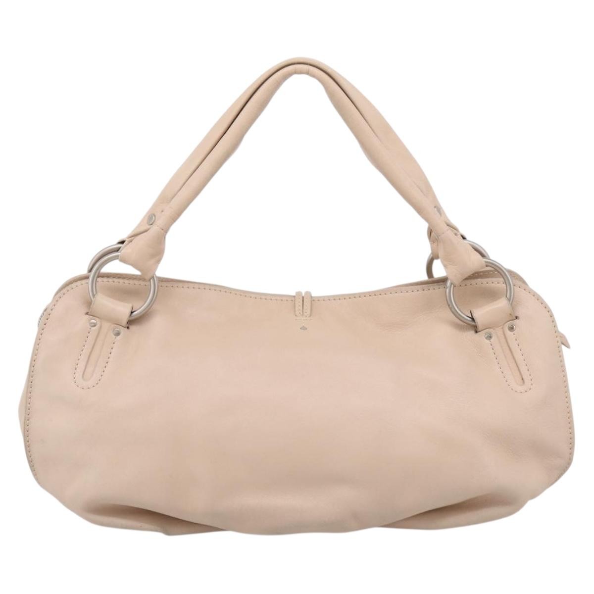 Celine Bittersweet Leather Beige Leather Handbag (Pre-Owned)