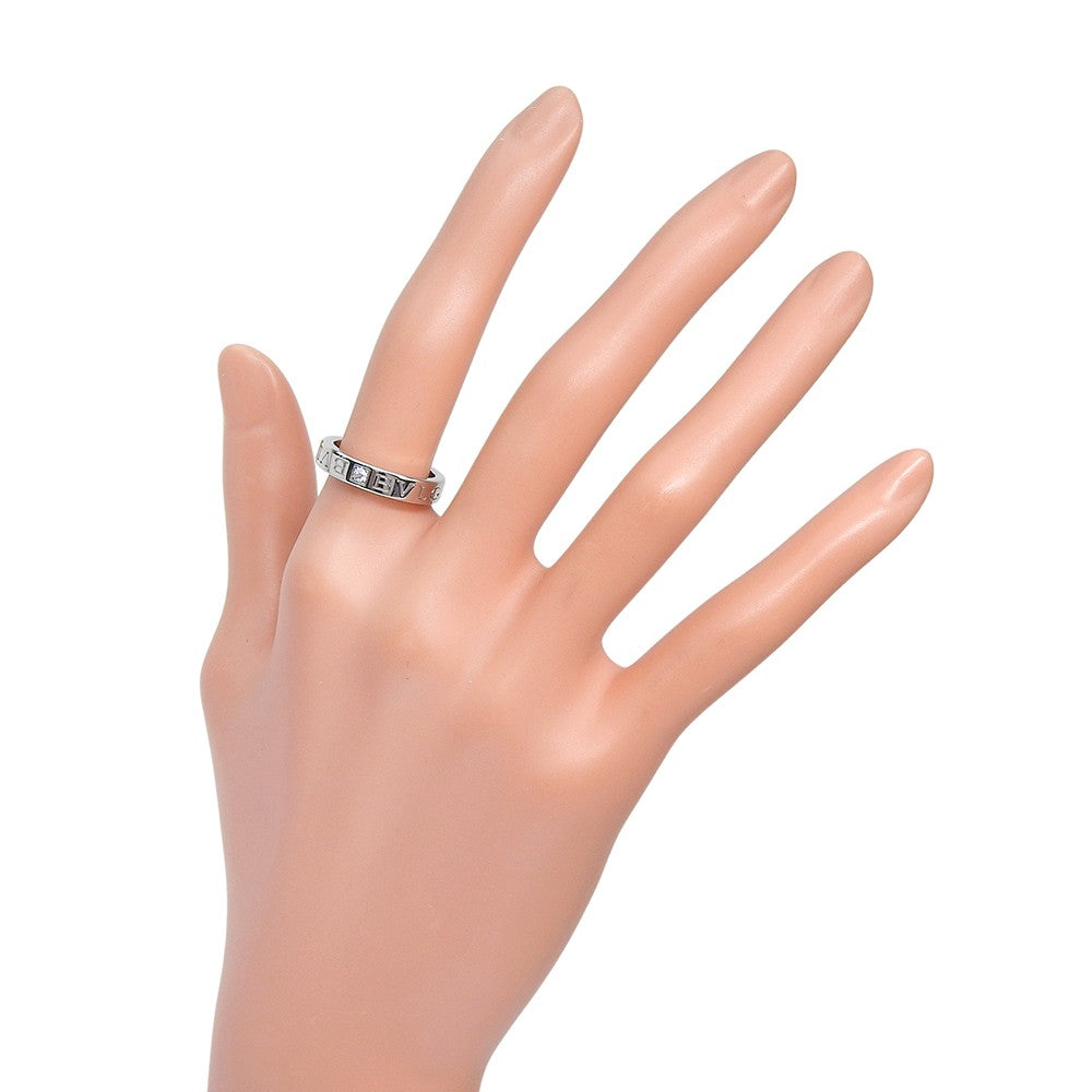 Bvlgari Bvlgari Bvlgari Band 18K White Gold With Diamond Silver White_Gold Ring Jewelry (Pre-Owned)