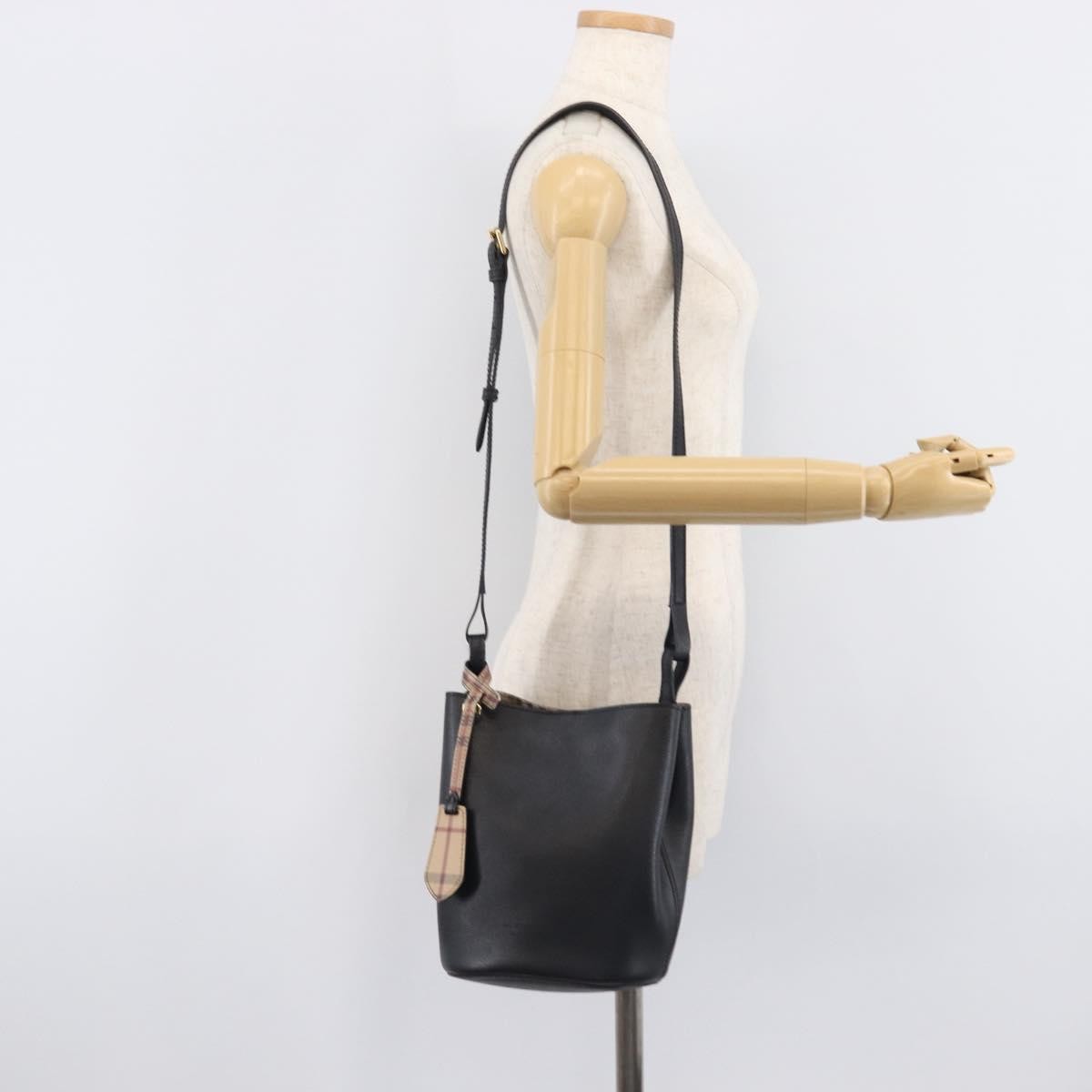 Burberry Lorne Bucket Leather Black Leather Handbag (Pre-Owned)