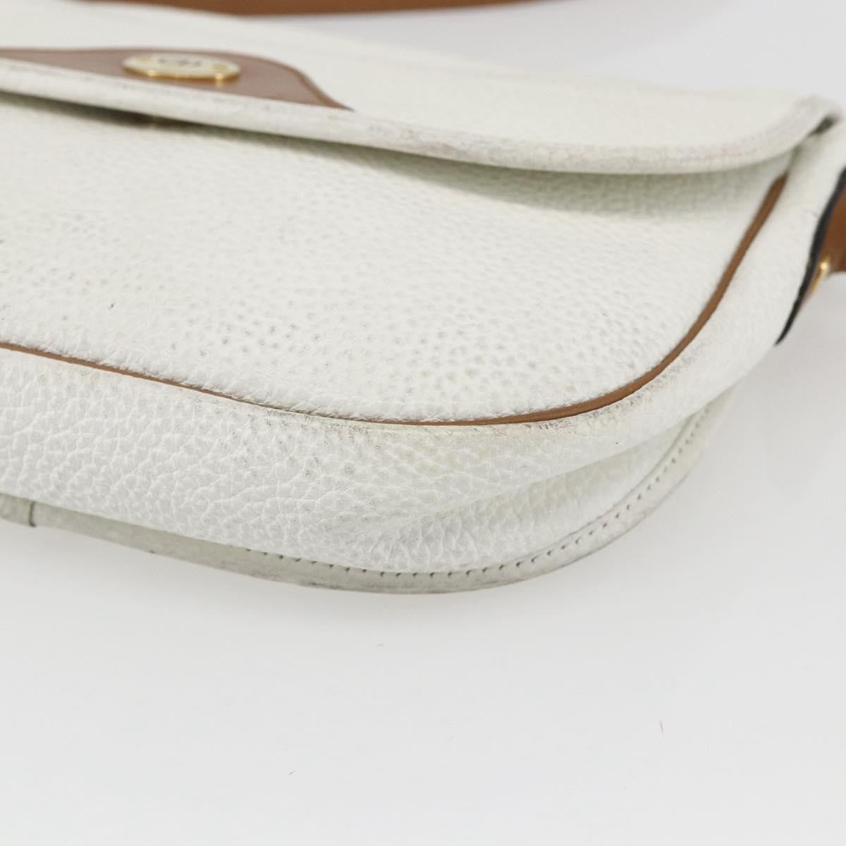 Christian Dior Vintage Leather White Leather Shoulder Bag Bag (Pre-Owned)