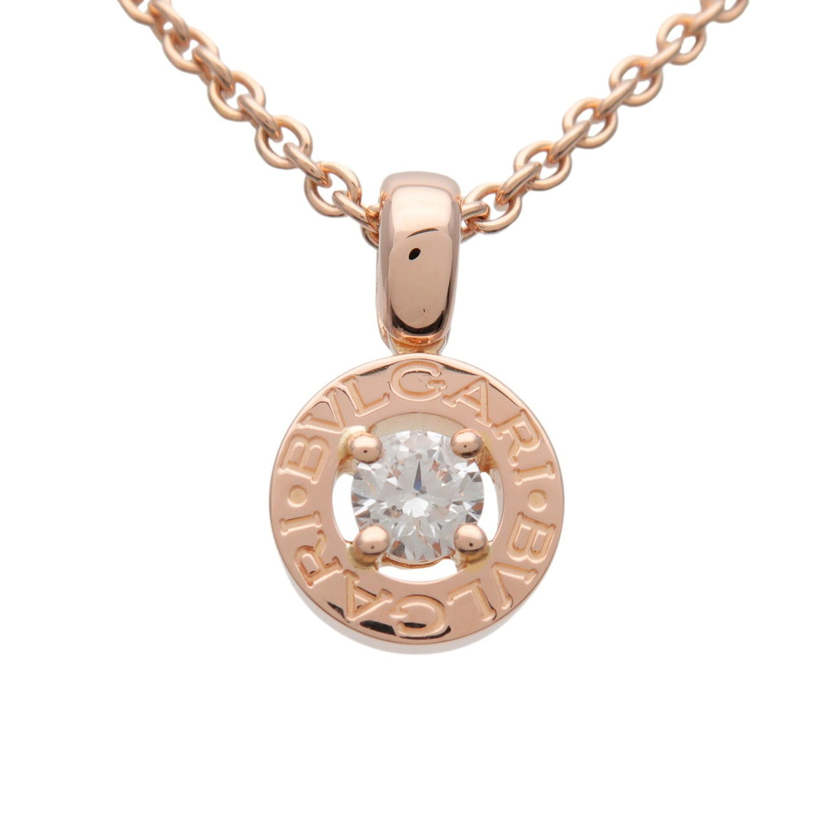 Bvlgari Bvlgari Bvlgari Solitaire Pendant 18K White Gold With Diamond Gold Rose_Gold Necklace Jewelry (Pre-Owned)