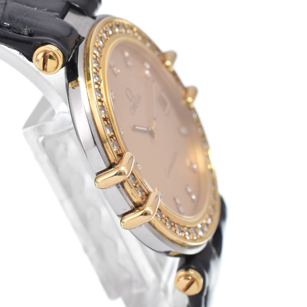 Omega Constellation Quartz Stainless Steel And Yellow Gold With Diamond Bezel And Markers And Mother Of Pearl Watch (Pre-Owned)