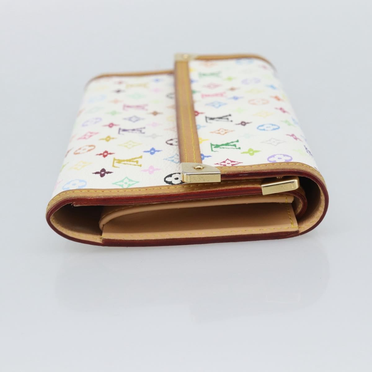 Louis Vuitton Porte Tresor International Monogram Multicolor White Canvas Wallets Accessory (Pre-Owned)