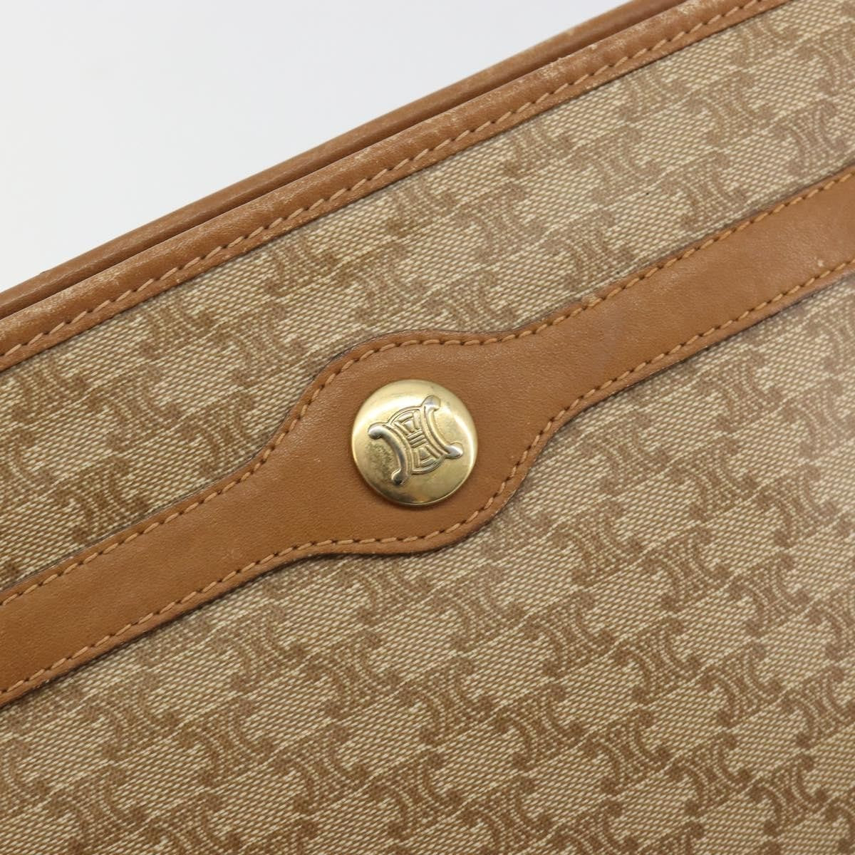 Celine Vintage Macadam Canvas Beige Pvc Shoulder Bag Bag (Pre-Owned)
