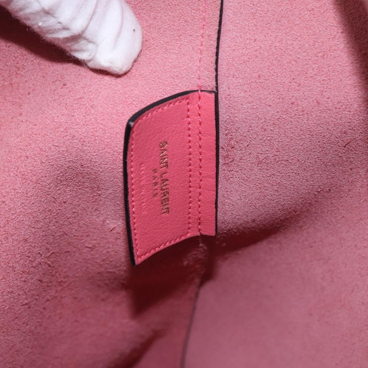 Saint Laurent Shopper Leather Pink Leather Tote Bag Bag (Pre-Owned)