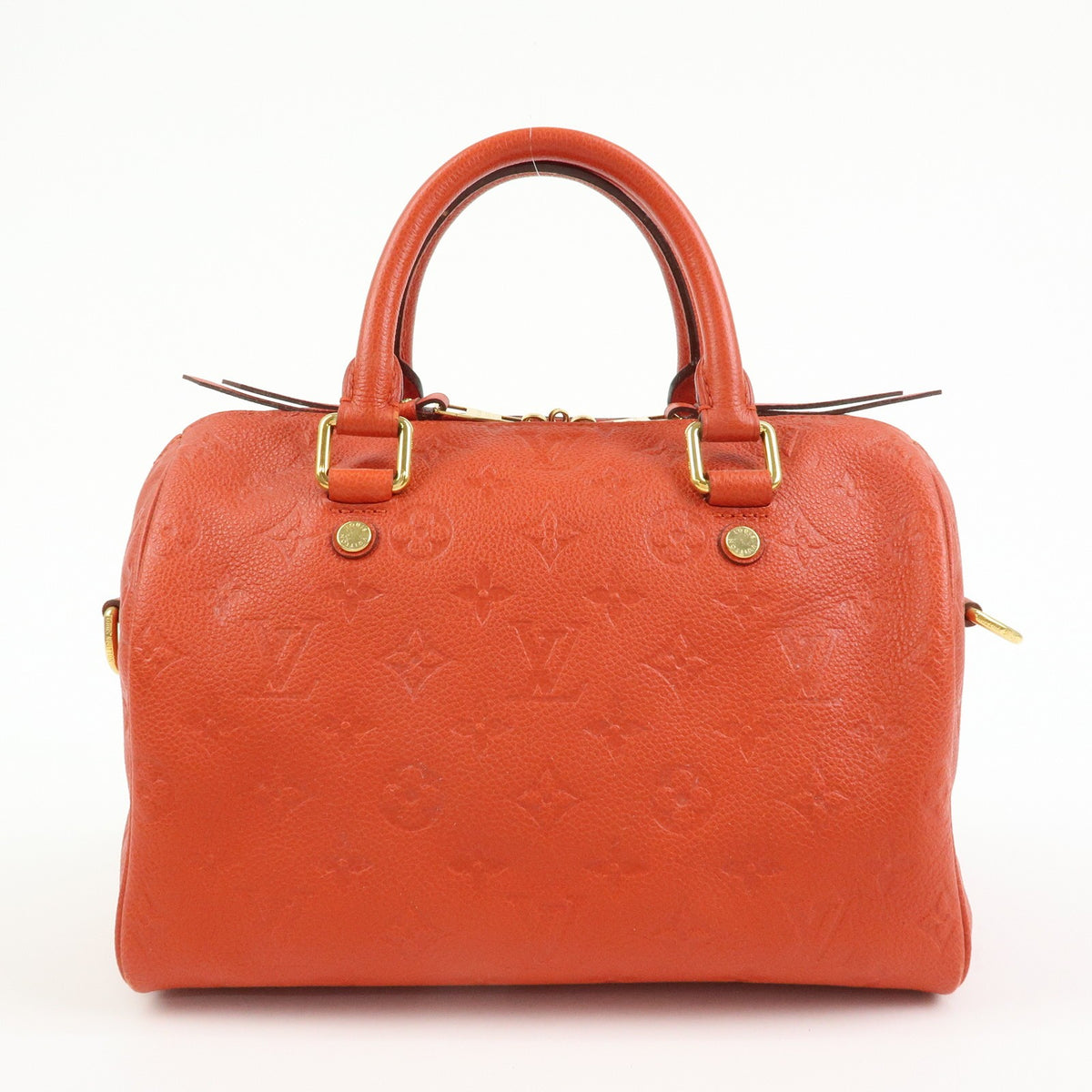 Louis Vuitton Speedy Bandouliere Monogram Empreinte Leather Orange Leather Handbag (Pre-Owned)