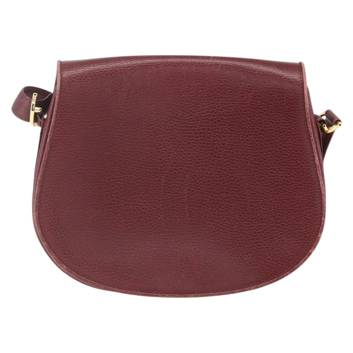 Cartier Must De Cartier Leather Burgundy Leather Shoulder Bag Bag (Pre-Owned)
