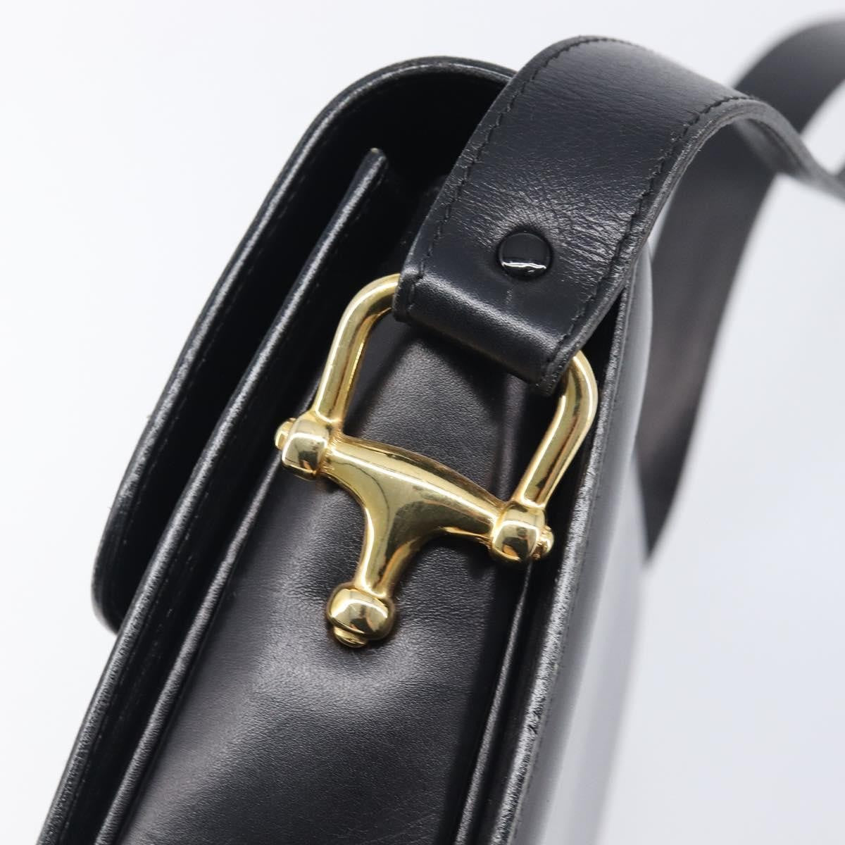 Celine Horse Carriage Leather Black Leather Shoulder Bag Bag (Pre-Owned)