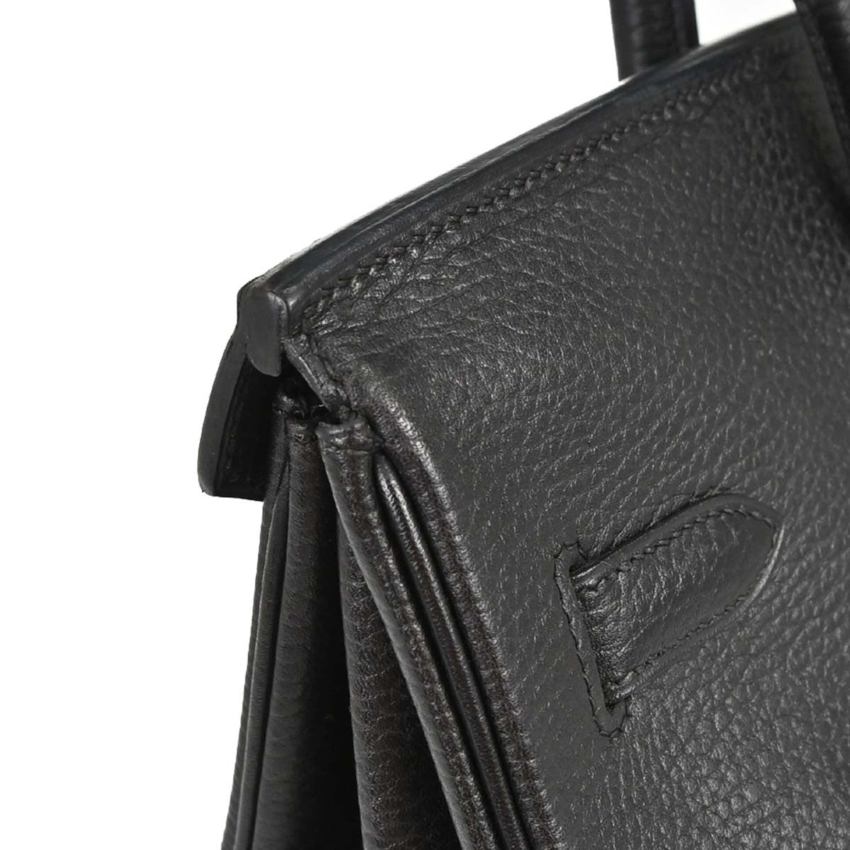 Hermes Birkin Black Clemence With Gold Hardware Black Leather Handbag (Pre-Owned)
