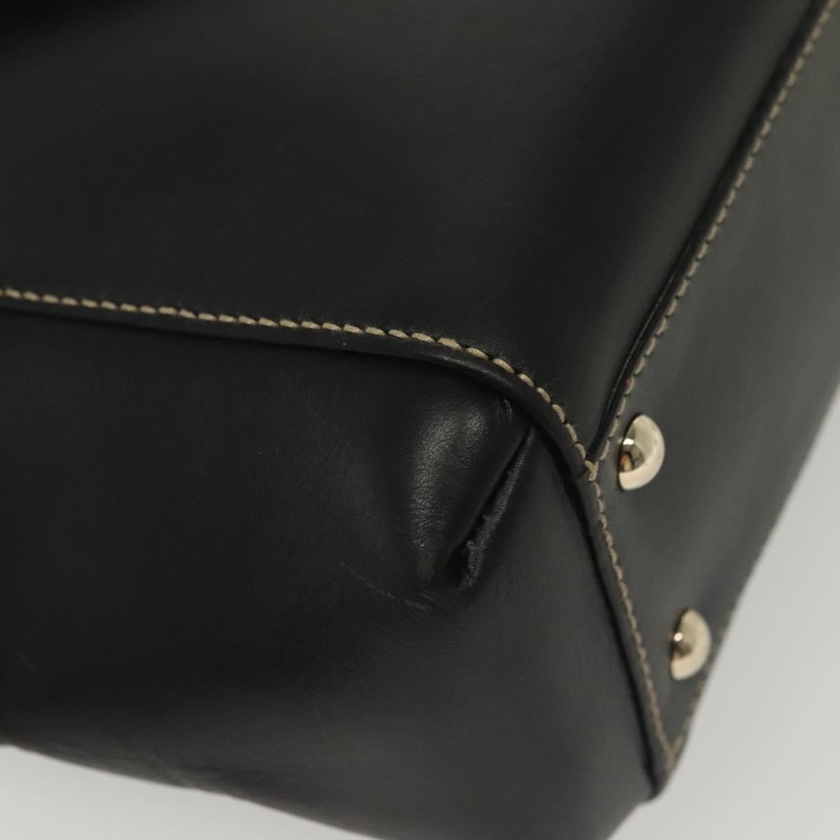 Gucci Tote Leather Black Leather Tote Bag Bag (Pre-Owned)