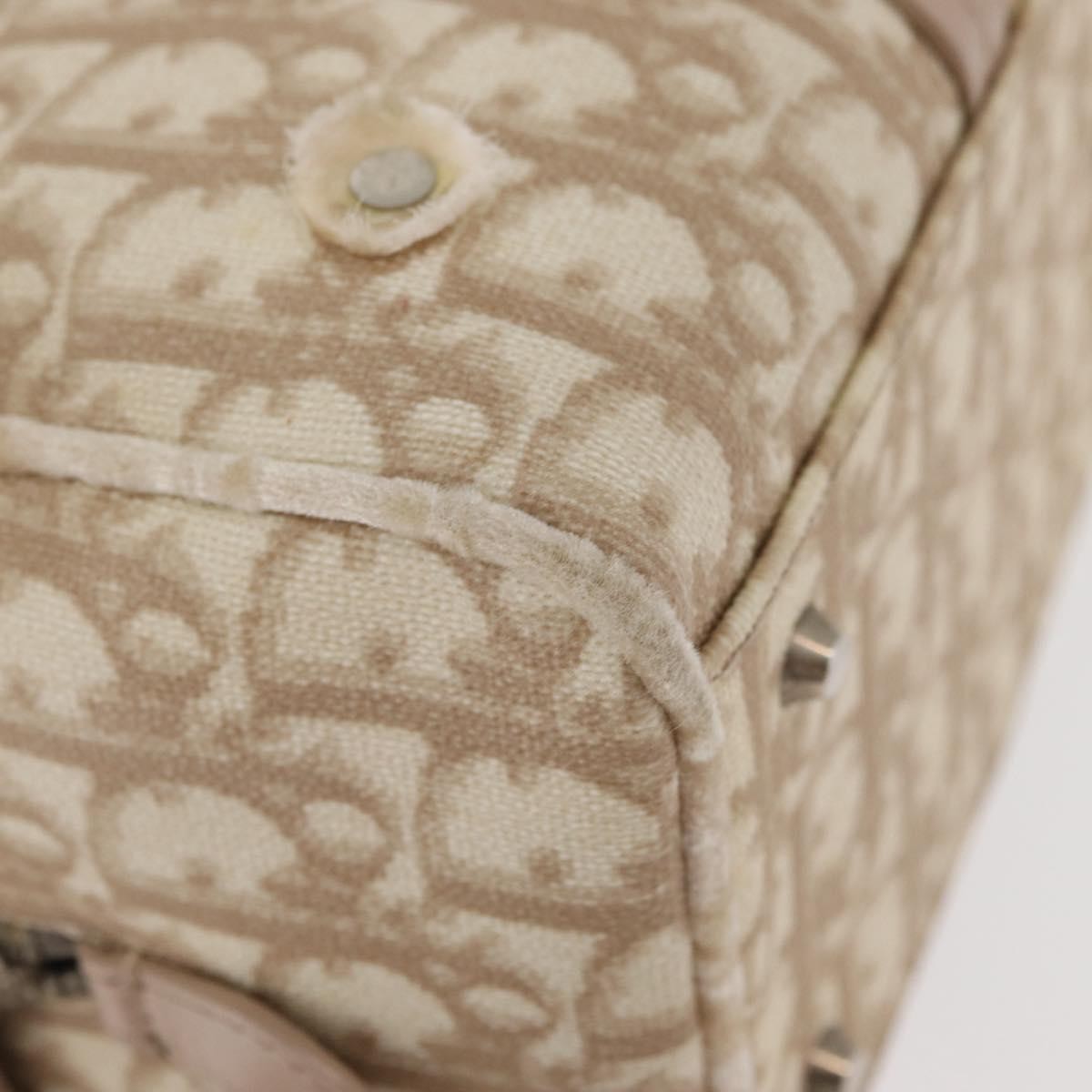 Christian Dior Vintage Trotter Romantique Zip Diorissimo Coated Canvas Beige Canvas Shoulder Bag Bag (Pre-Owned)