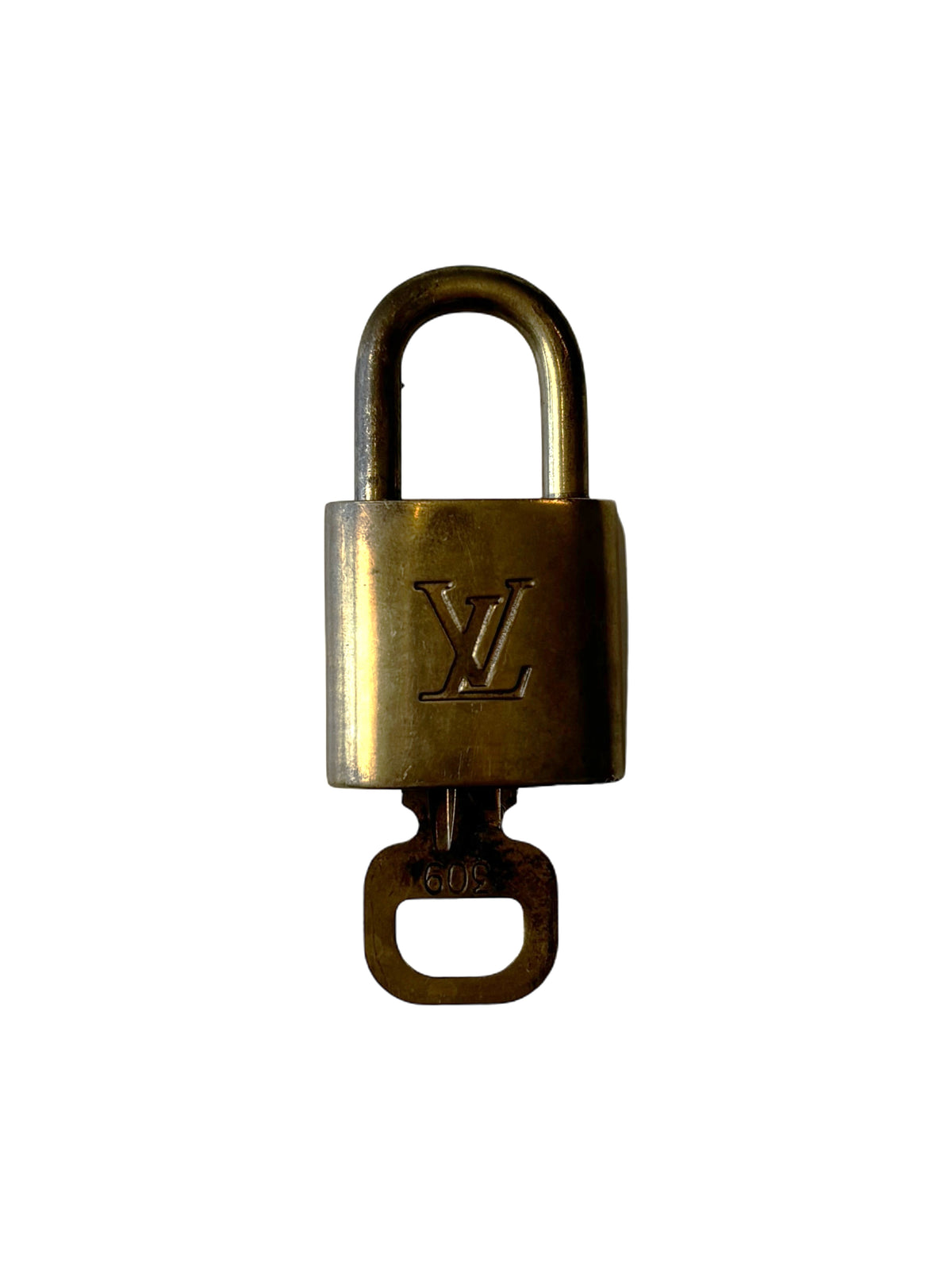 Louis Vuitton Padlock And Key Logo Metal Gold Metal Charms And Keychains Accessory (Pre-Owned)