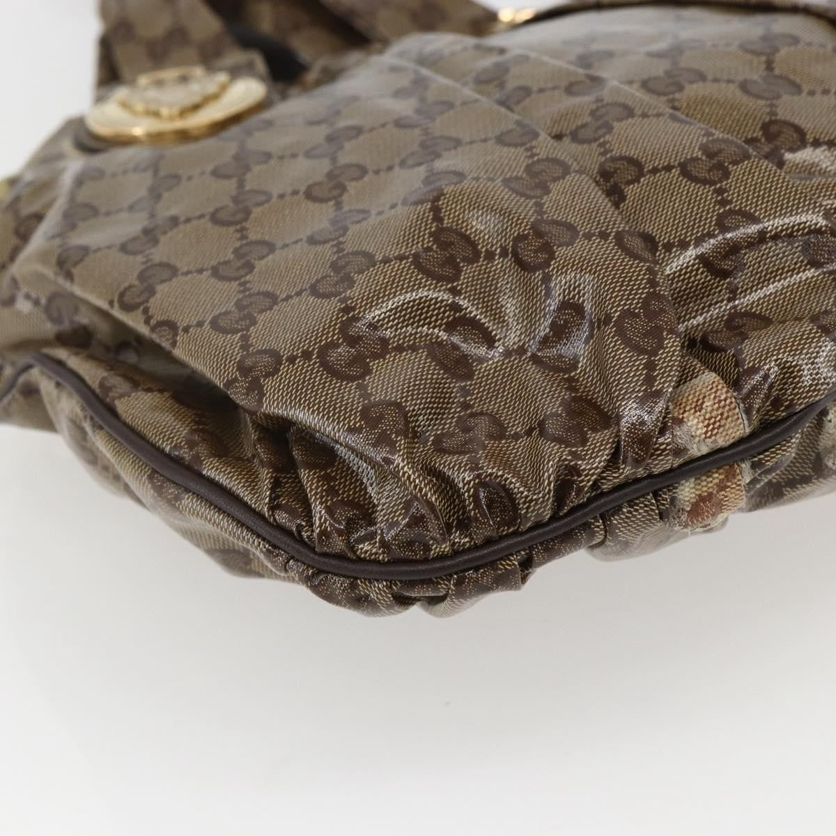 Gucci Hysteria Convertible Top Handle Gg Coated Canvas Beige Canvas Handbag (Pre-Owned)