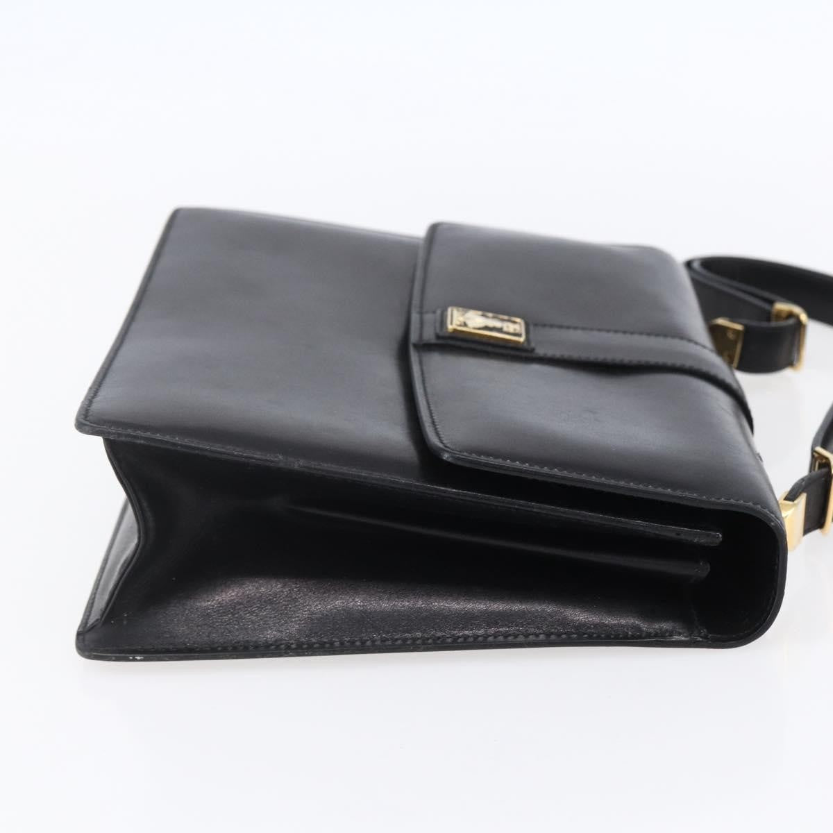 Burberry Nova Check Shoulder Bag Leather Black Leather Shoulder Bag Bag (Pre-Owned)