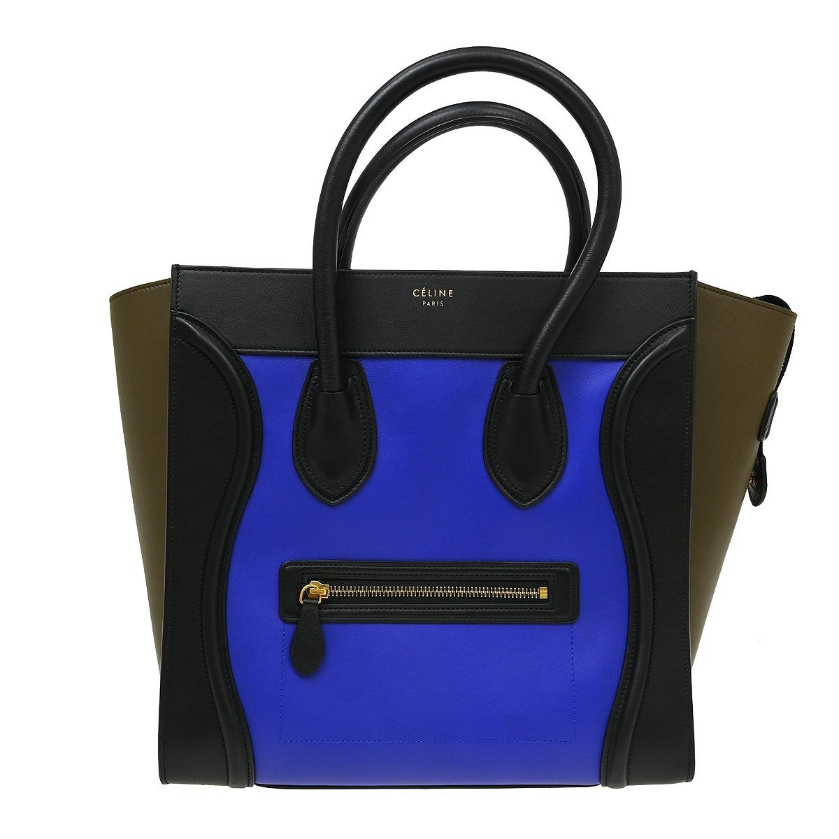 Celine Tricolor Luggage Leather Blue Leather Handbag (Pre-Owned)