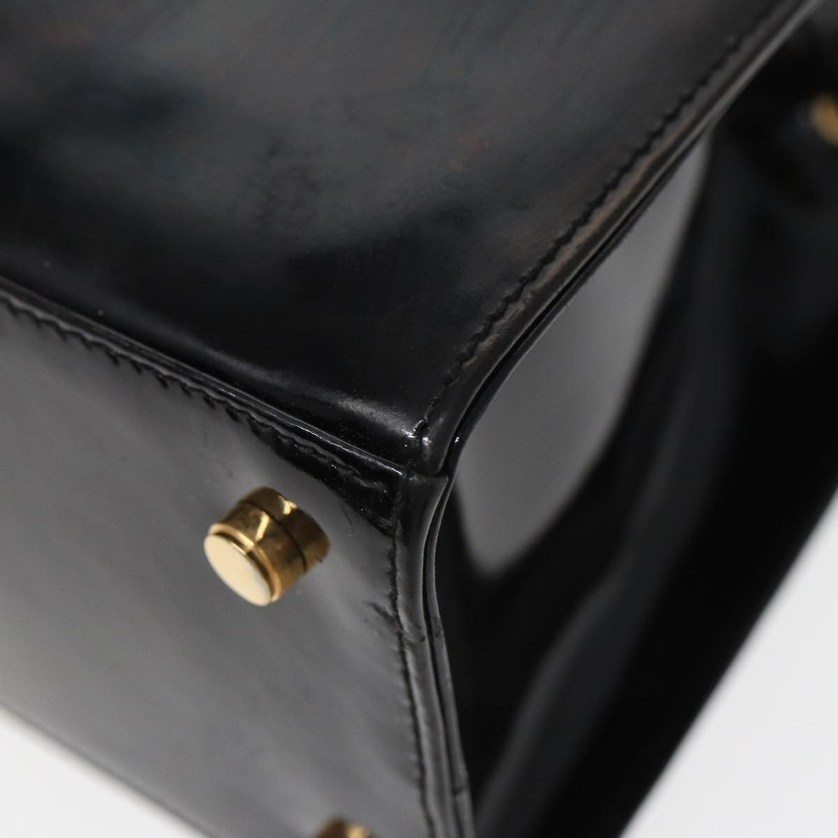 Salvatore Ferragamo Vara Patent Leather Black Patent_Leather Shoulder Bag Bag (Pre-Owned)