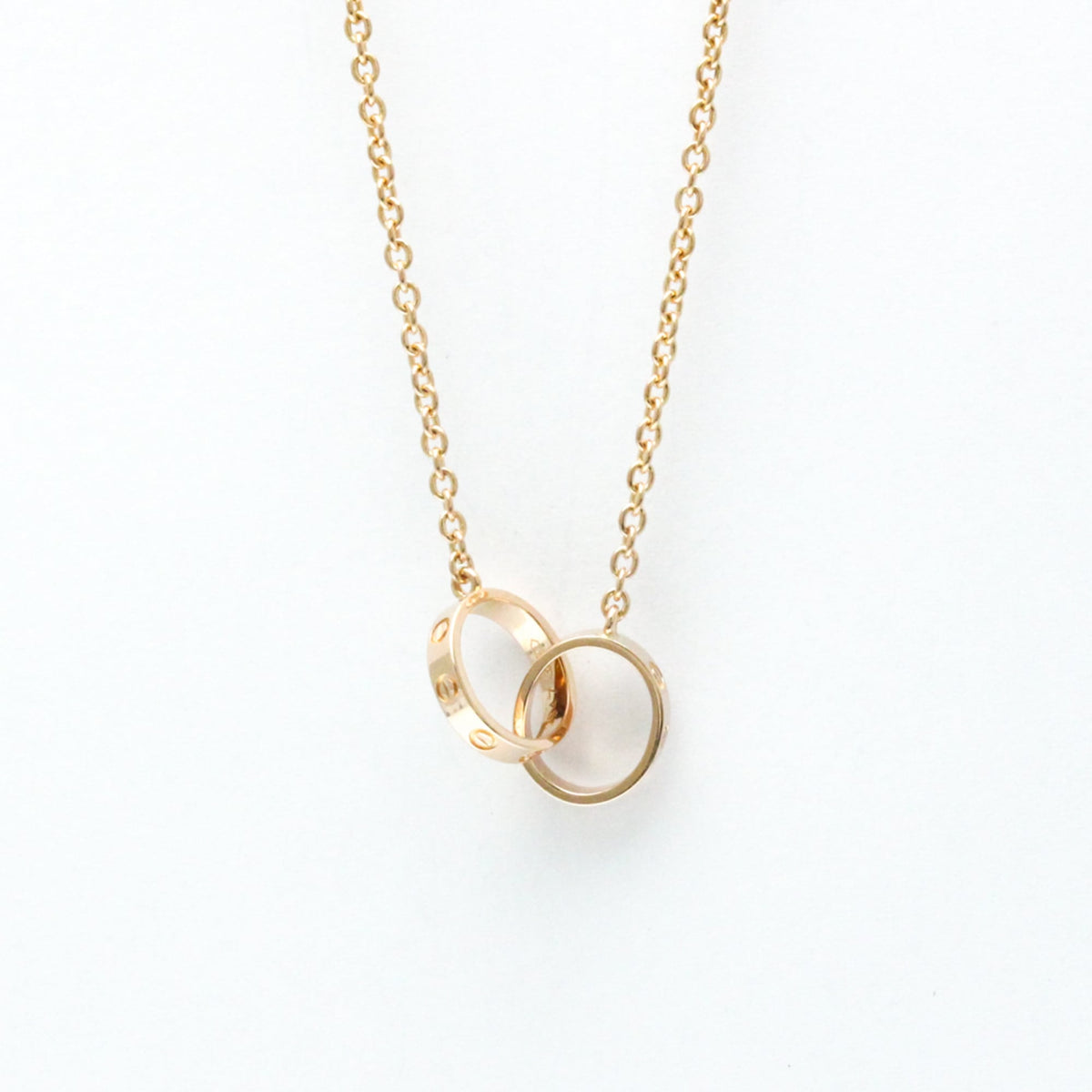 Cartier Love Interlocking 18K Rose Gold Gold Pink_Gold Necklace Jewelry (Pre-Owned)