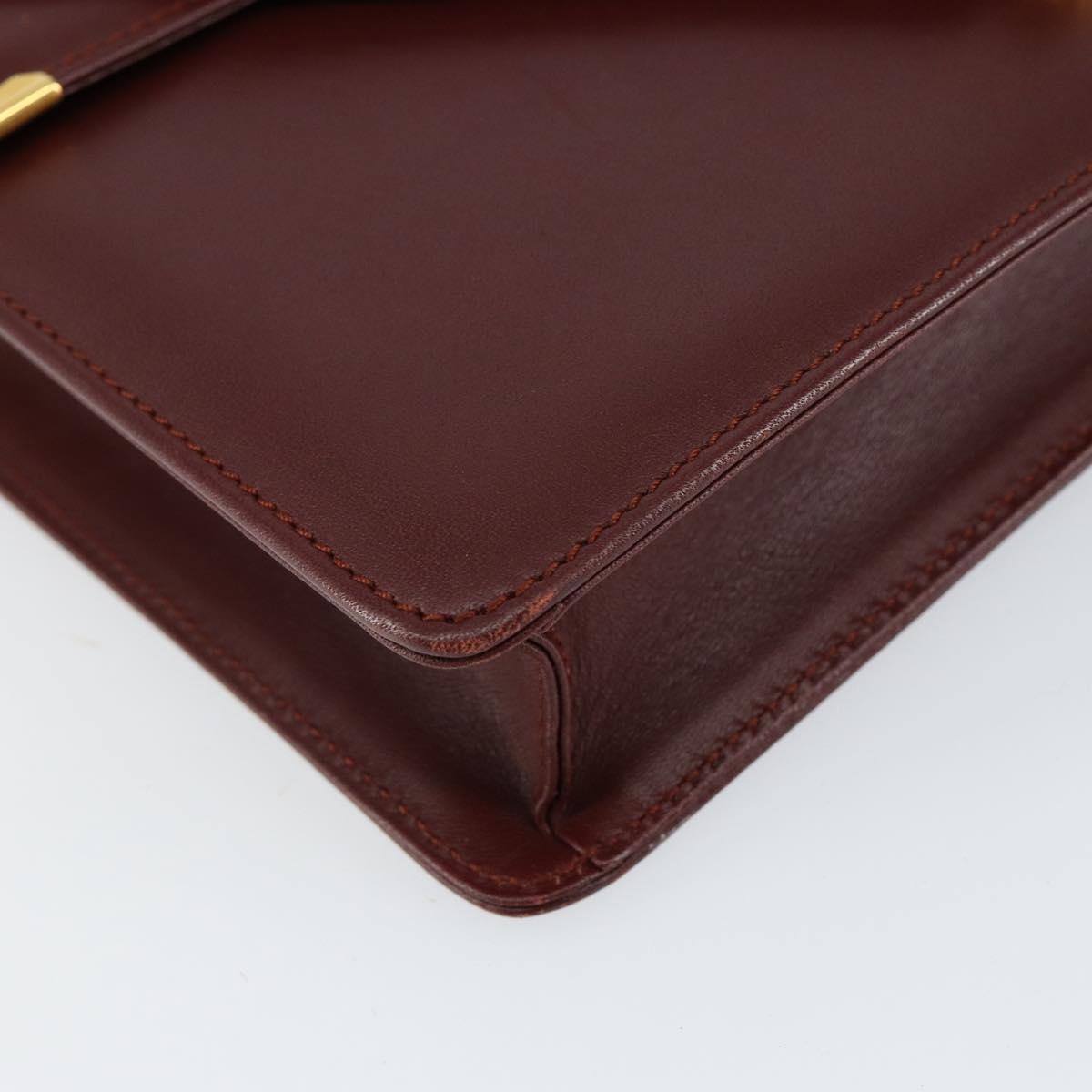 Cartier Must De Cartier Leather Burgundy Leather Shoulder Bag Bag (Pre-Owned)